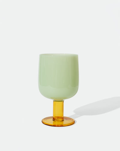 Amabro - Two Tone Wine Glass Green/Amber