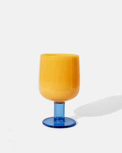 Amabro - Two Tone Wine Glass Yellow/Blue
