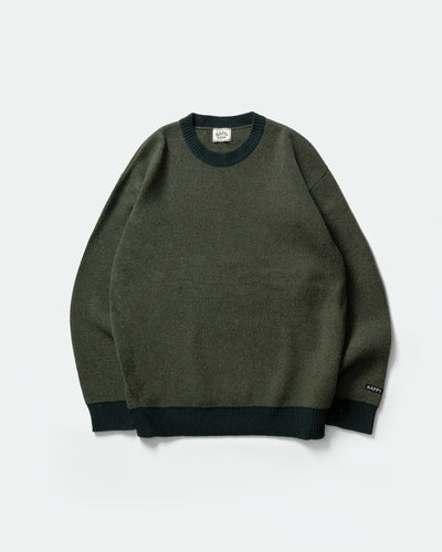 Kappy - Round Wool Knit Jumper Green