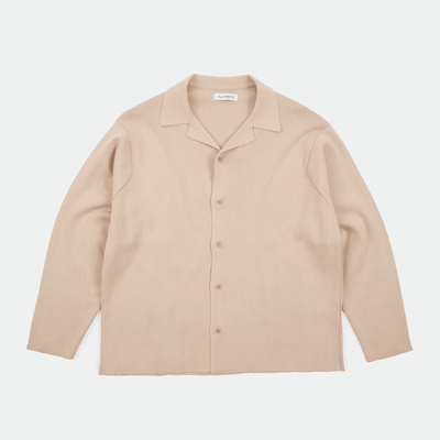 The NERDYS - Open Collar Knit Shirt Beige