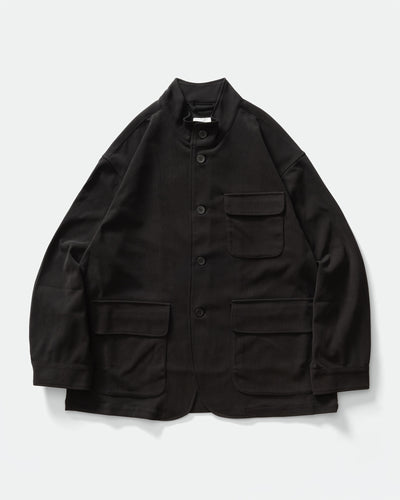 KANEMASA PHIL. - Cupro Fibril Rib Collarless Coveralls, Black