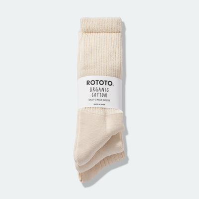 ROTOTO - Organic Daily 3 Pack Ecru