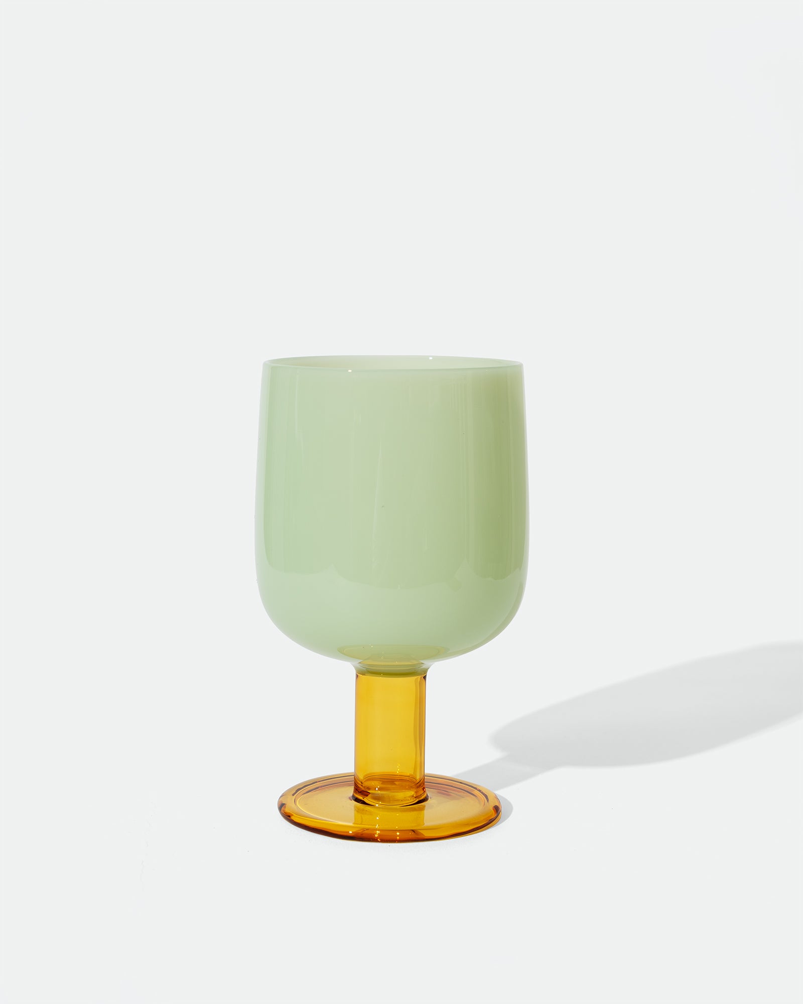 Amabro - Two Tone Wine Glass Green/Amber