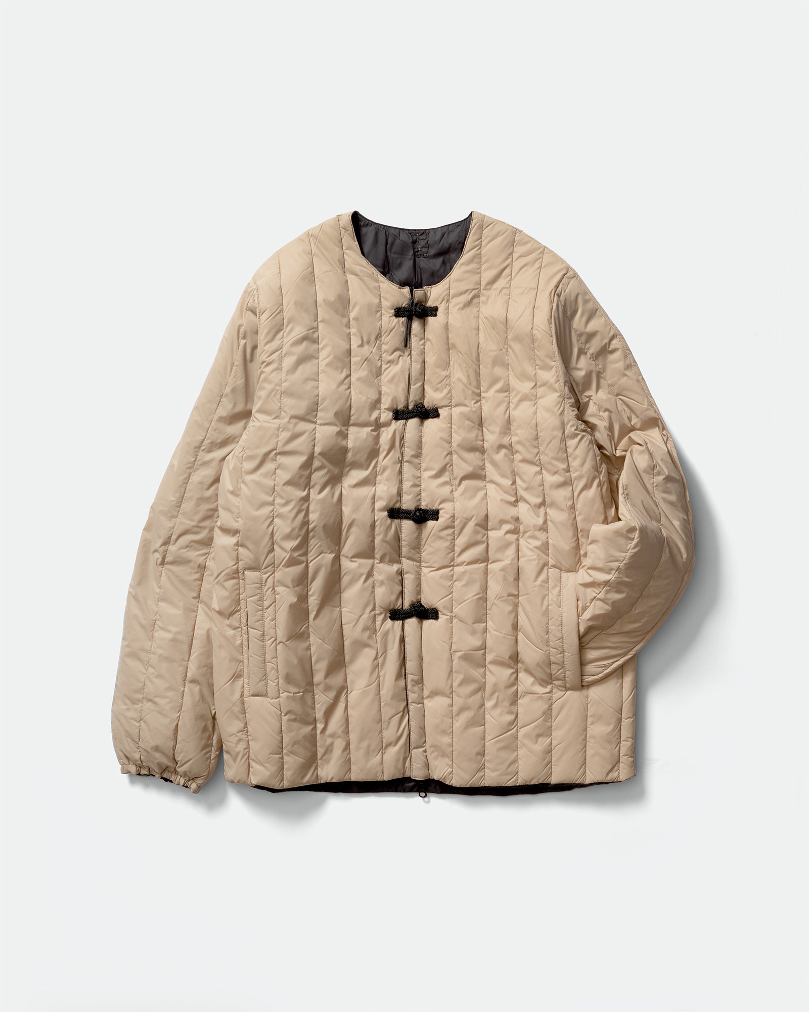 TAION - Reversible China Button Jacket Beige Black