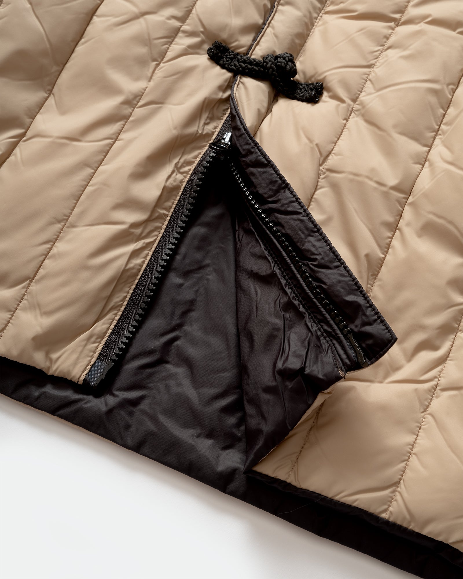 TAION - Reversible China Button Jacket Beige Black