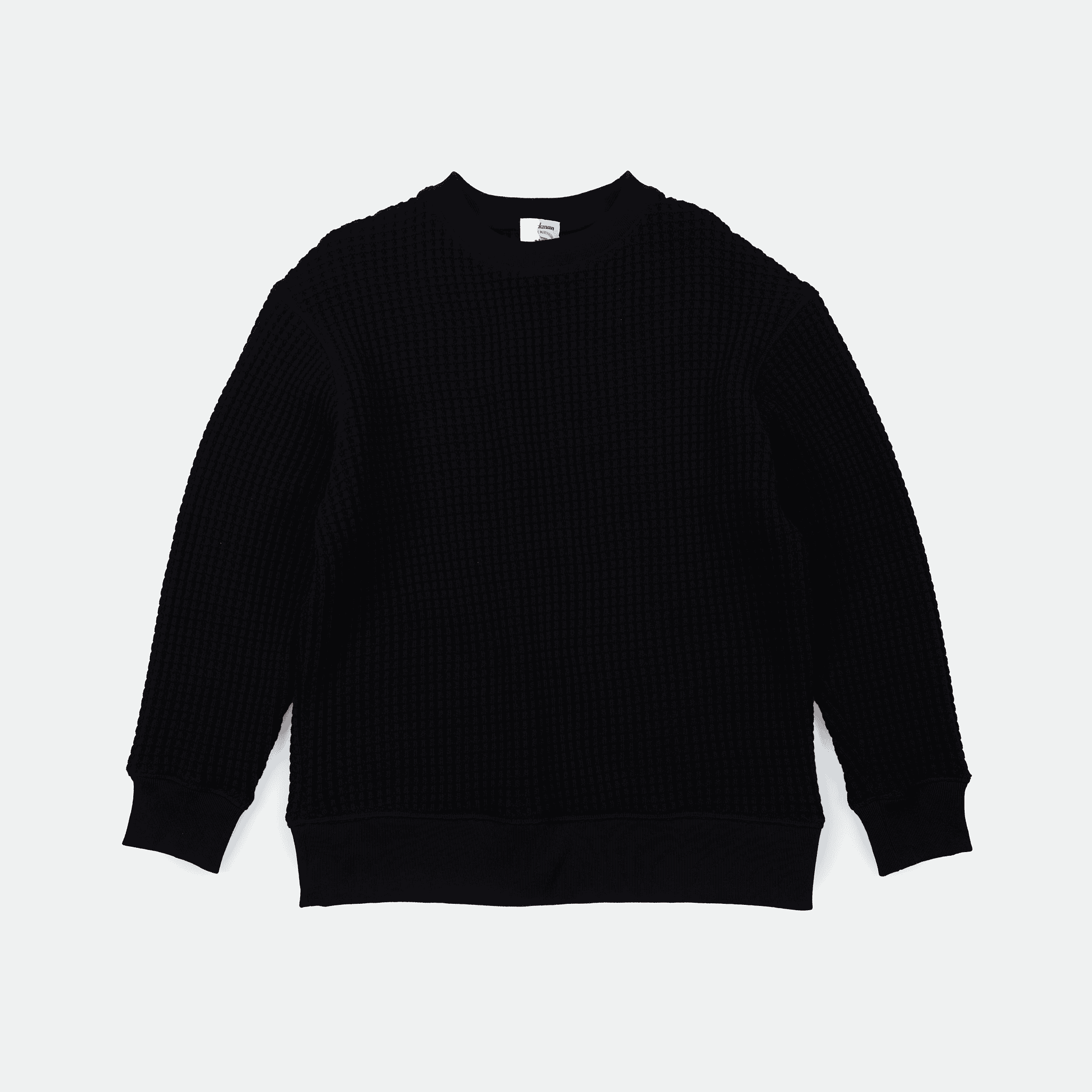 Jackman - Waffle Crewneck Black