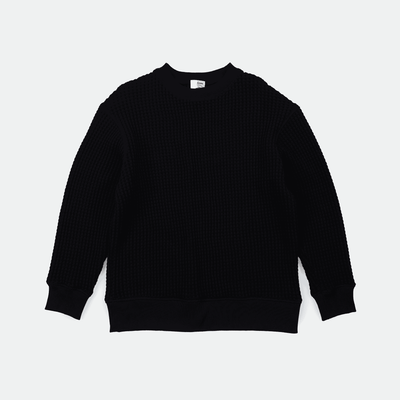 Jackman - Waffle Crewneck Black