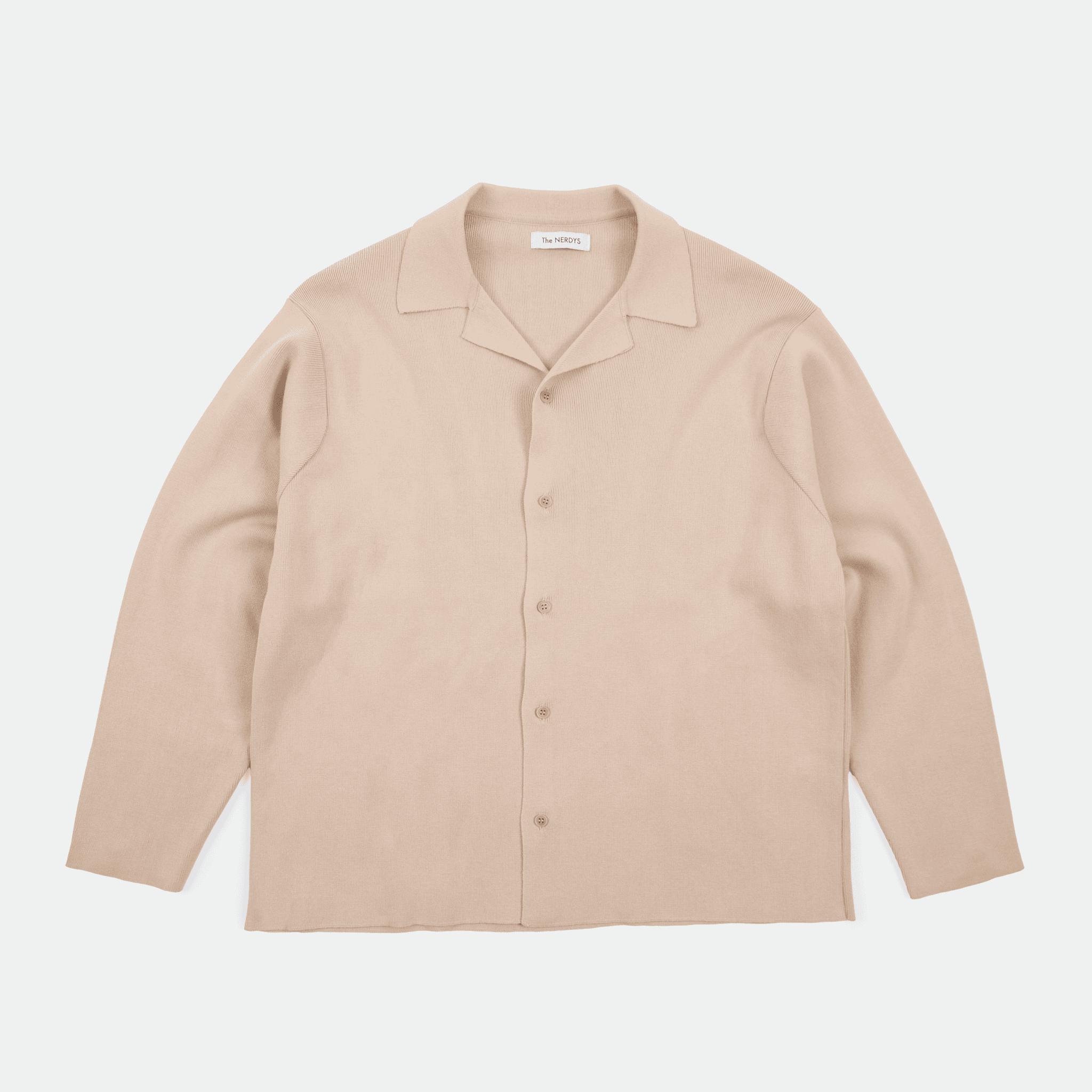 The NERDYS - Open Collar Knit Shirt Beige