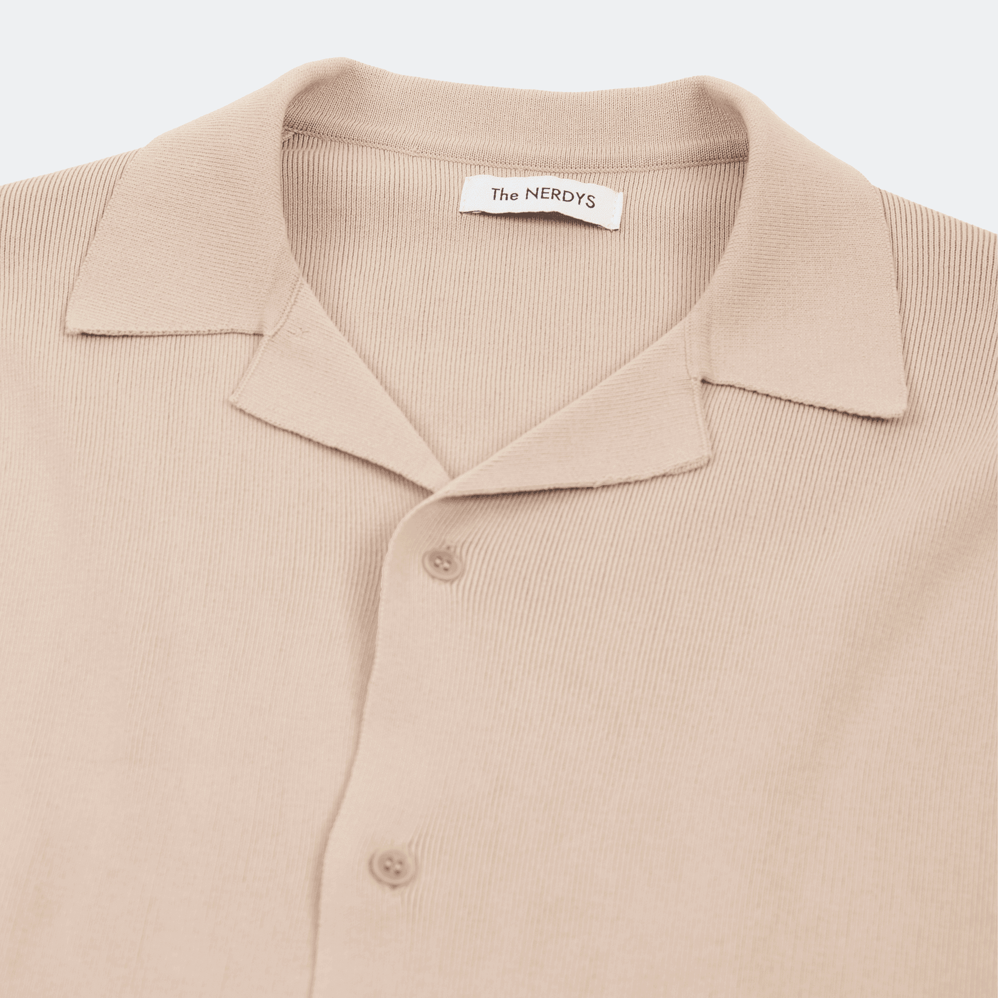 The NERDYS - Open Collar Knit Shirt Beige