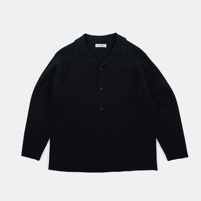 The NERDYS - Open Collar Knit Shirt Black
