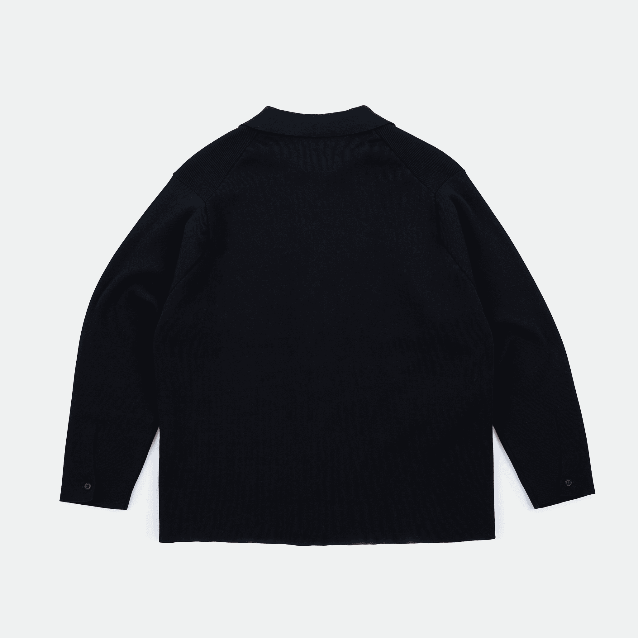 The NERDYS - Open Collar Knit Shirt Black