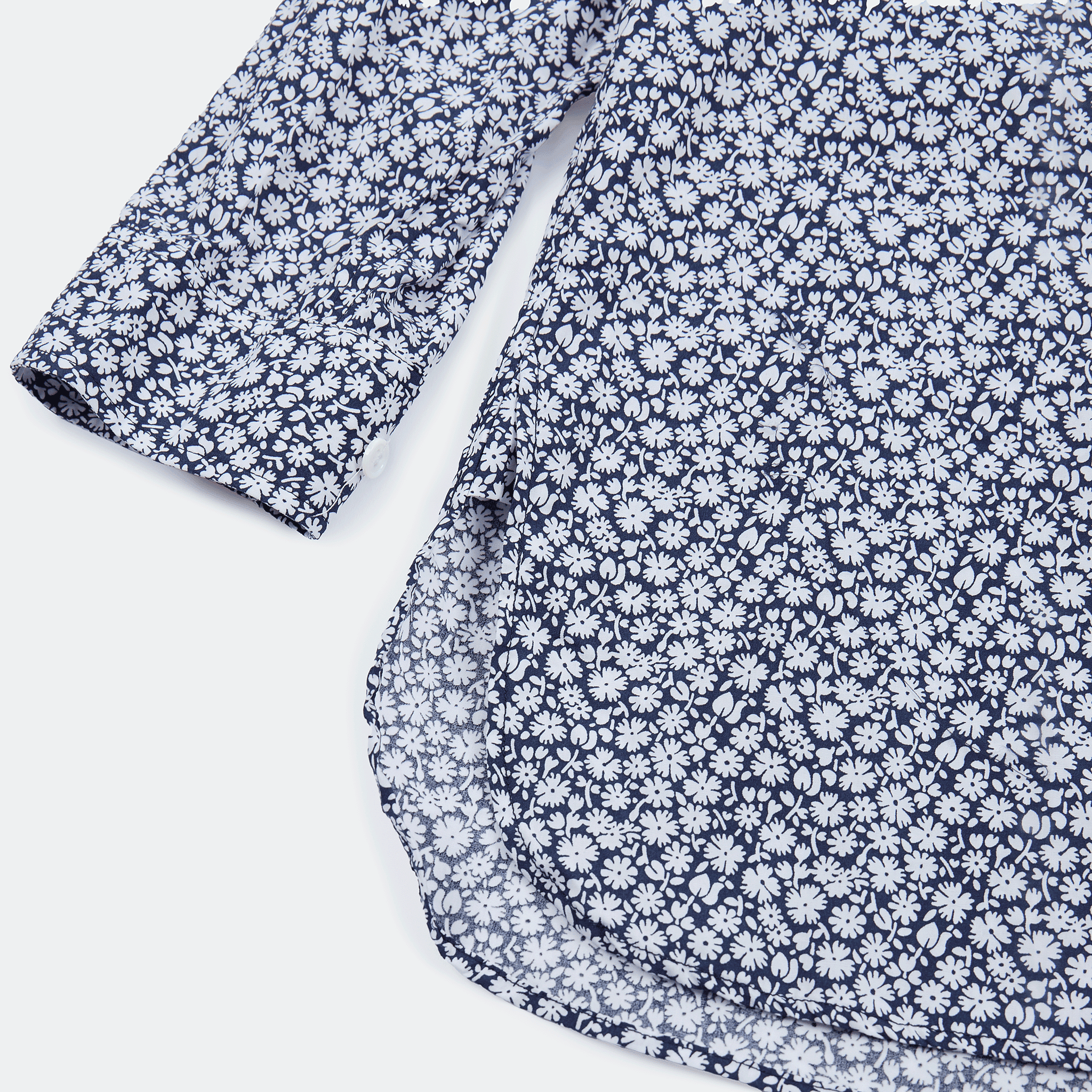 TOUJOURS - Floral Print Shirt Navy
