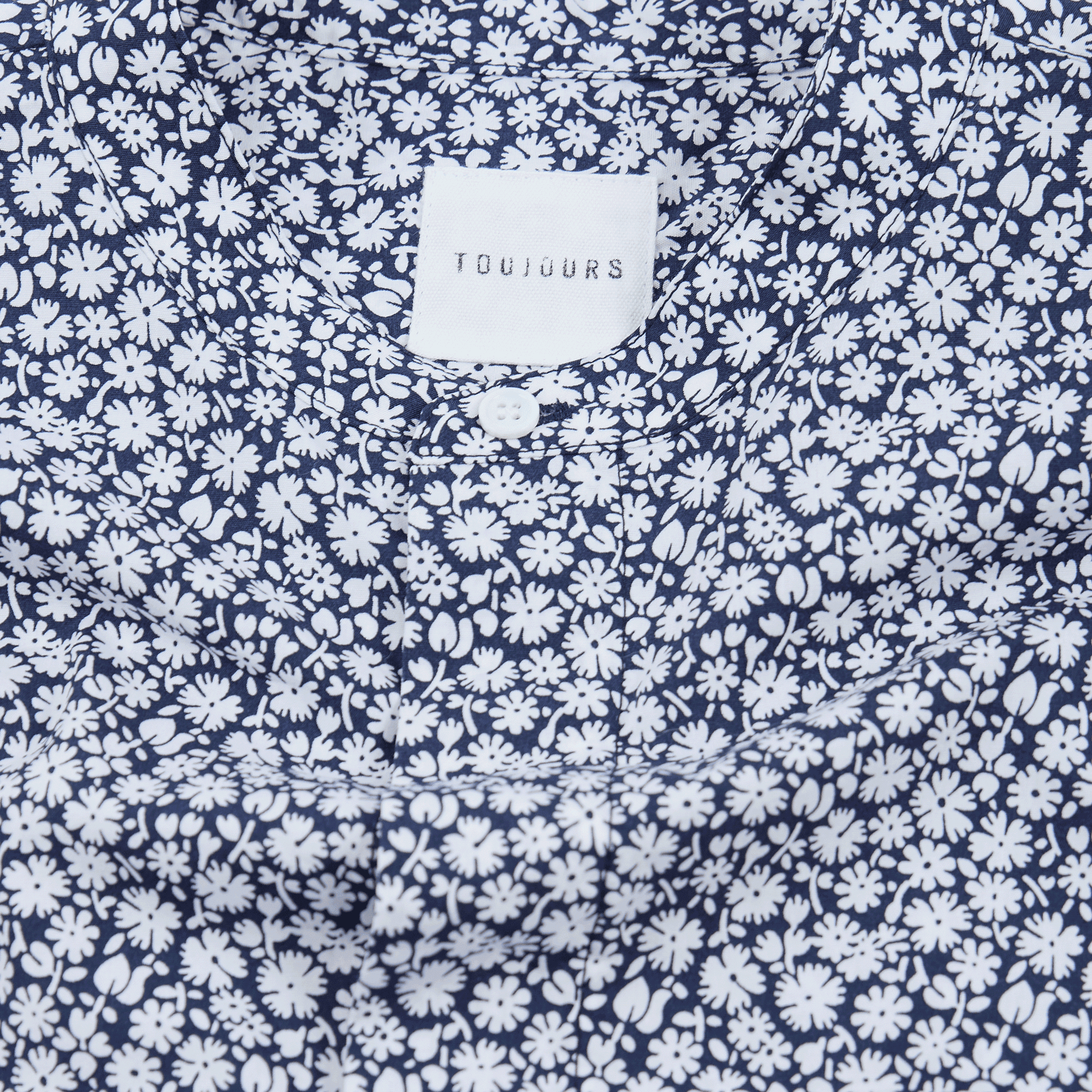 TOUJOURS - Floral Print Shirt Navy