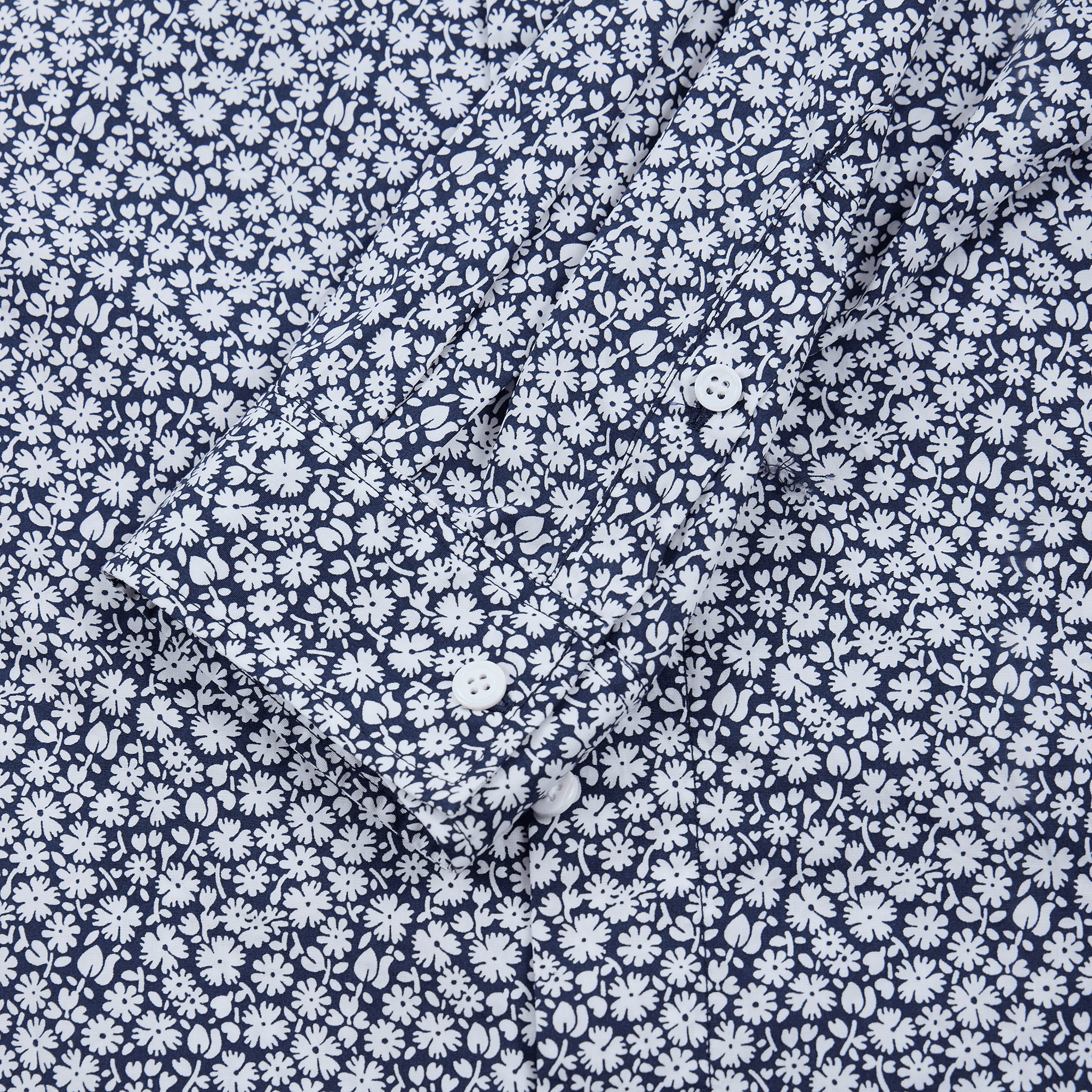 TOUJOURS - Floral Print Shirt Navy