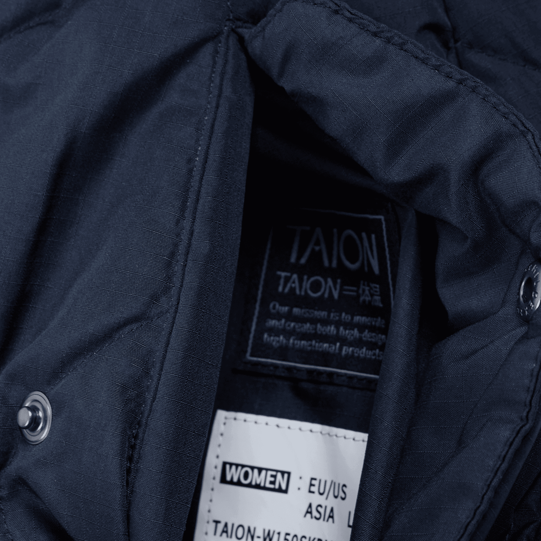 TAION - Military Snap Button Down Skirt Dark Navy