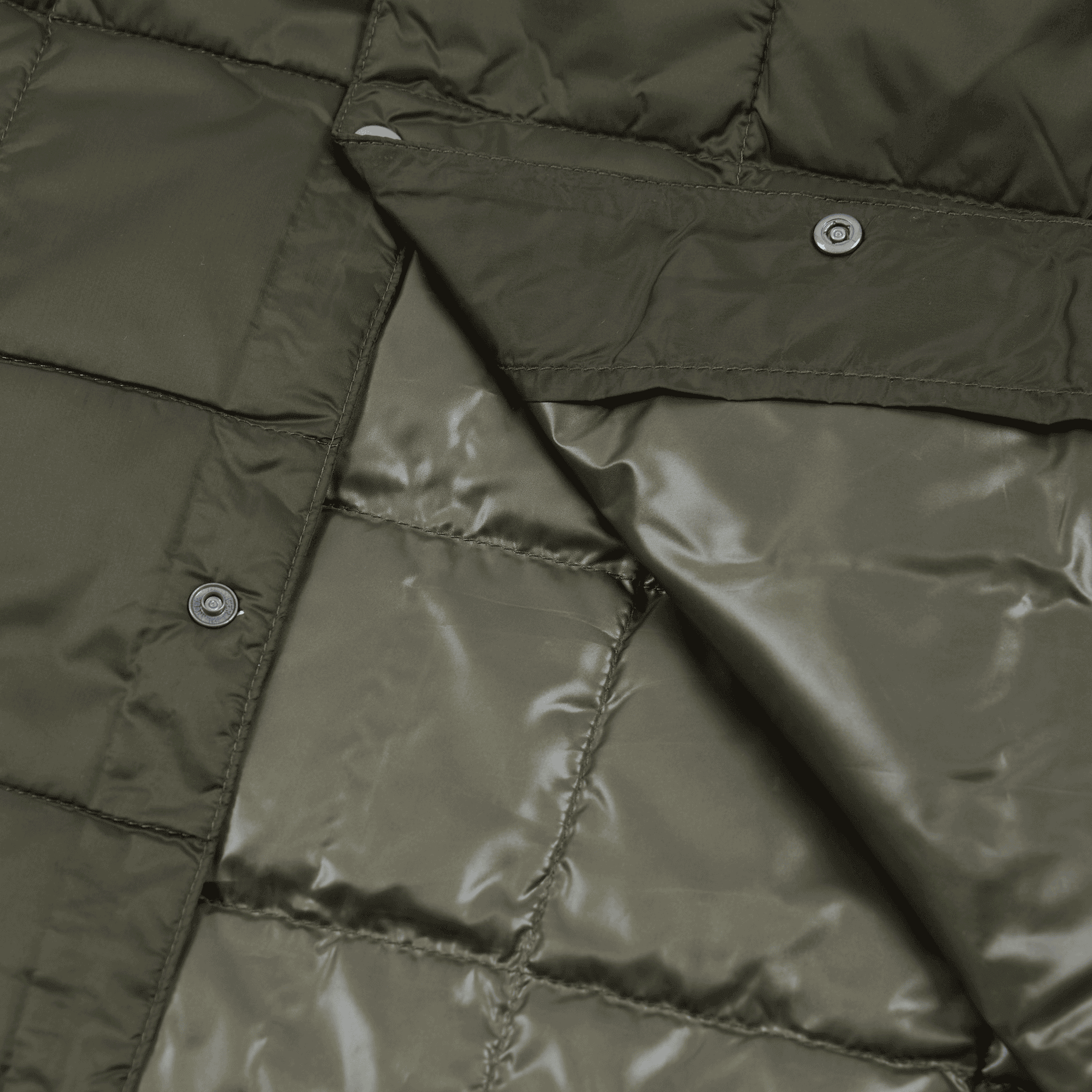 TAION - Crew Neck Button Down Jacket Dark Olive