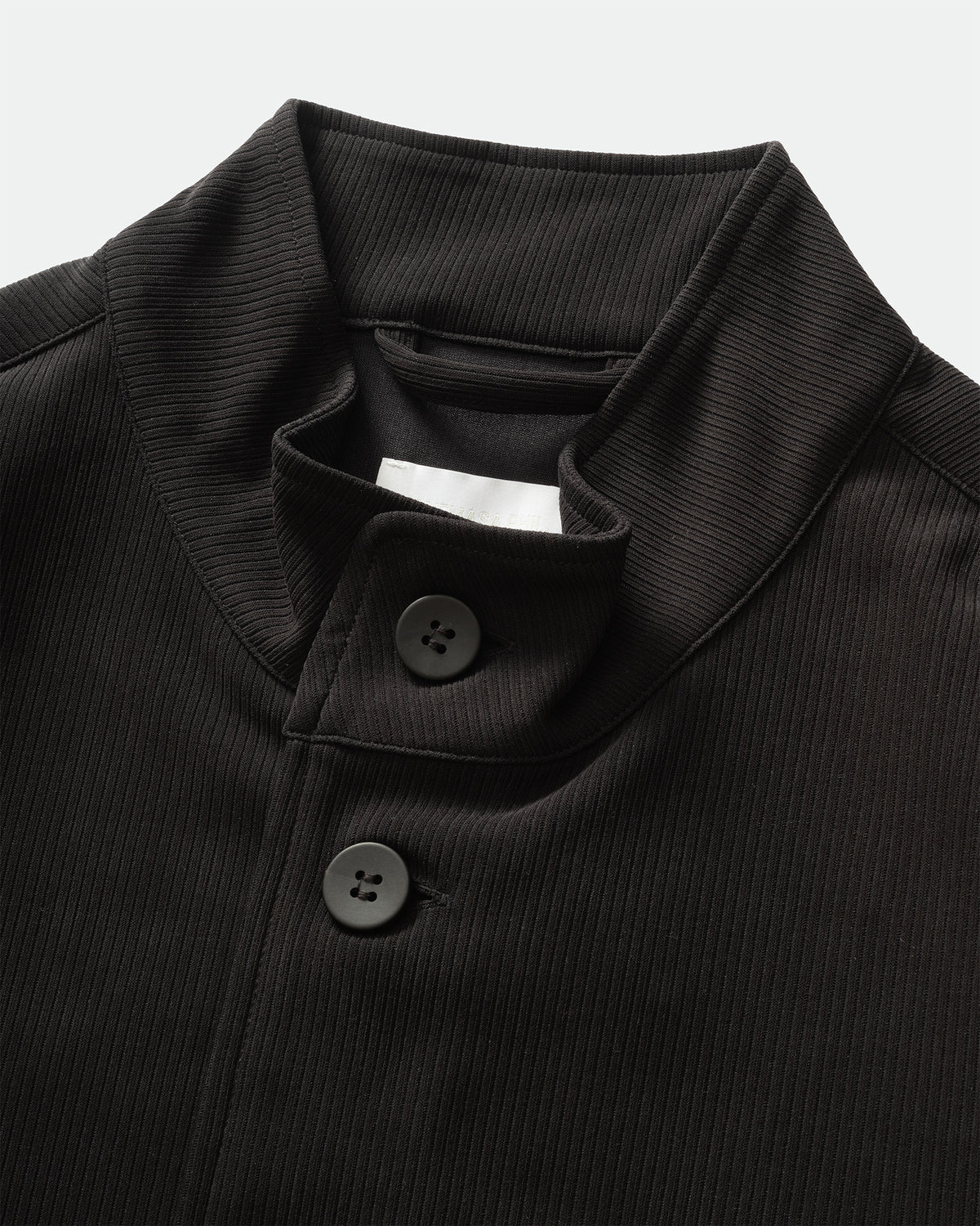 KANEMASA PHIL. - Cupro Fibril Rib Collarless Coveralls, Black