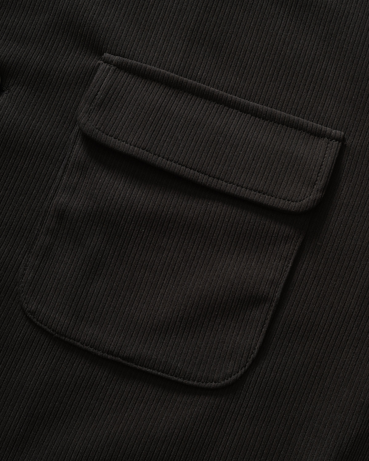 KANEMASA PHIL. - Cupro Fibril Rib Collarless Coveralls, Black