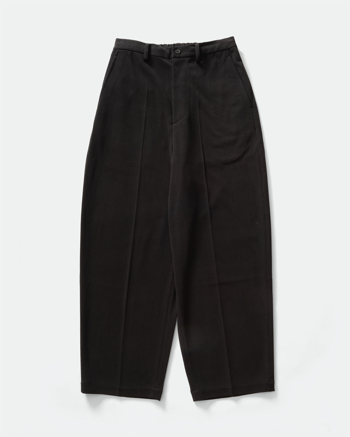 KANEMASA PHIL. - Cupro Fibril Rib Pants Black