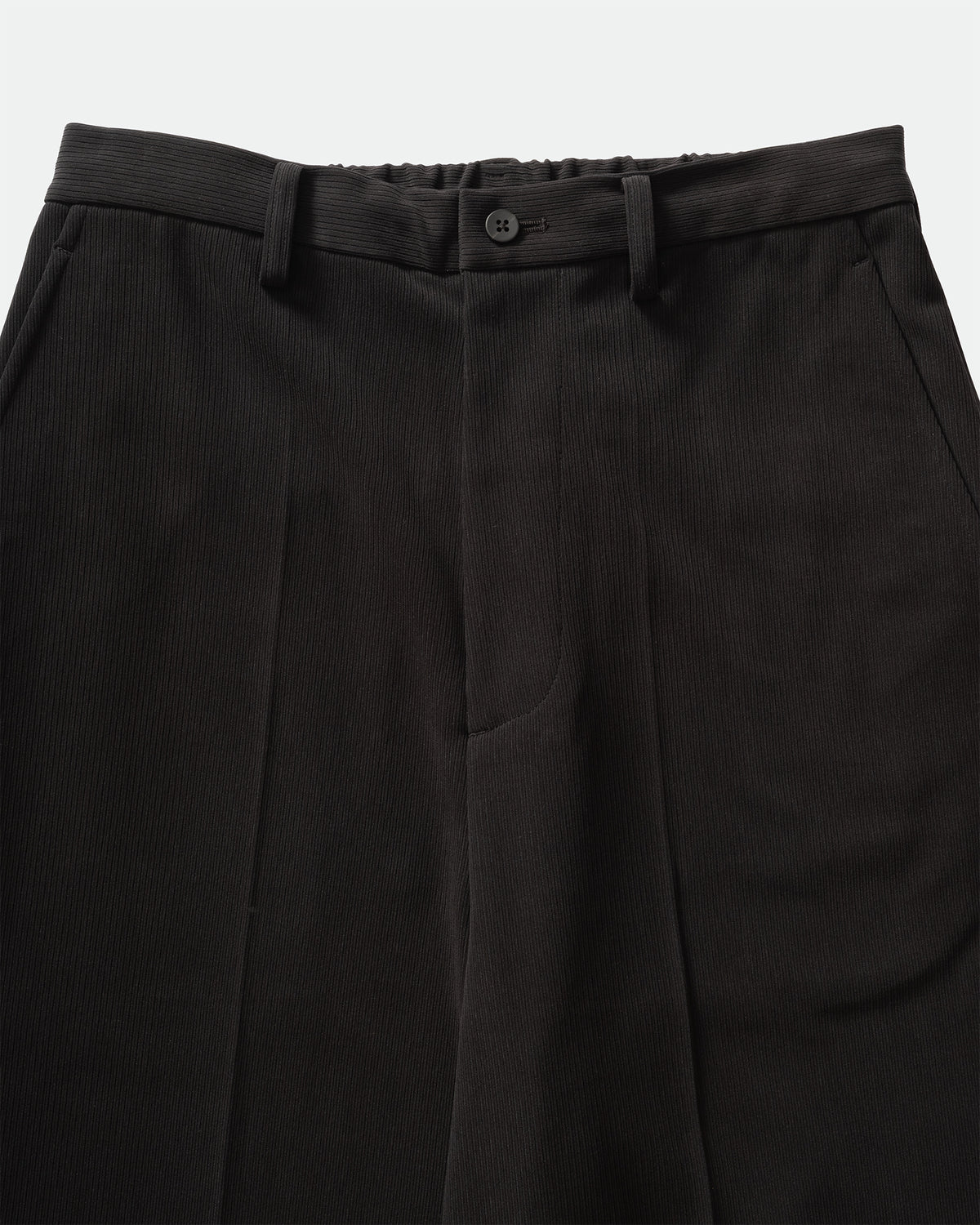 KANEMASA PHIL. - Cupro Fibril Rib Pants Black