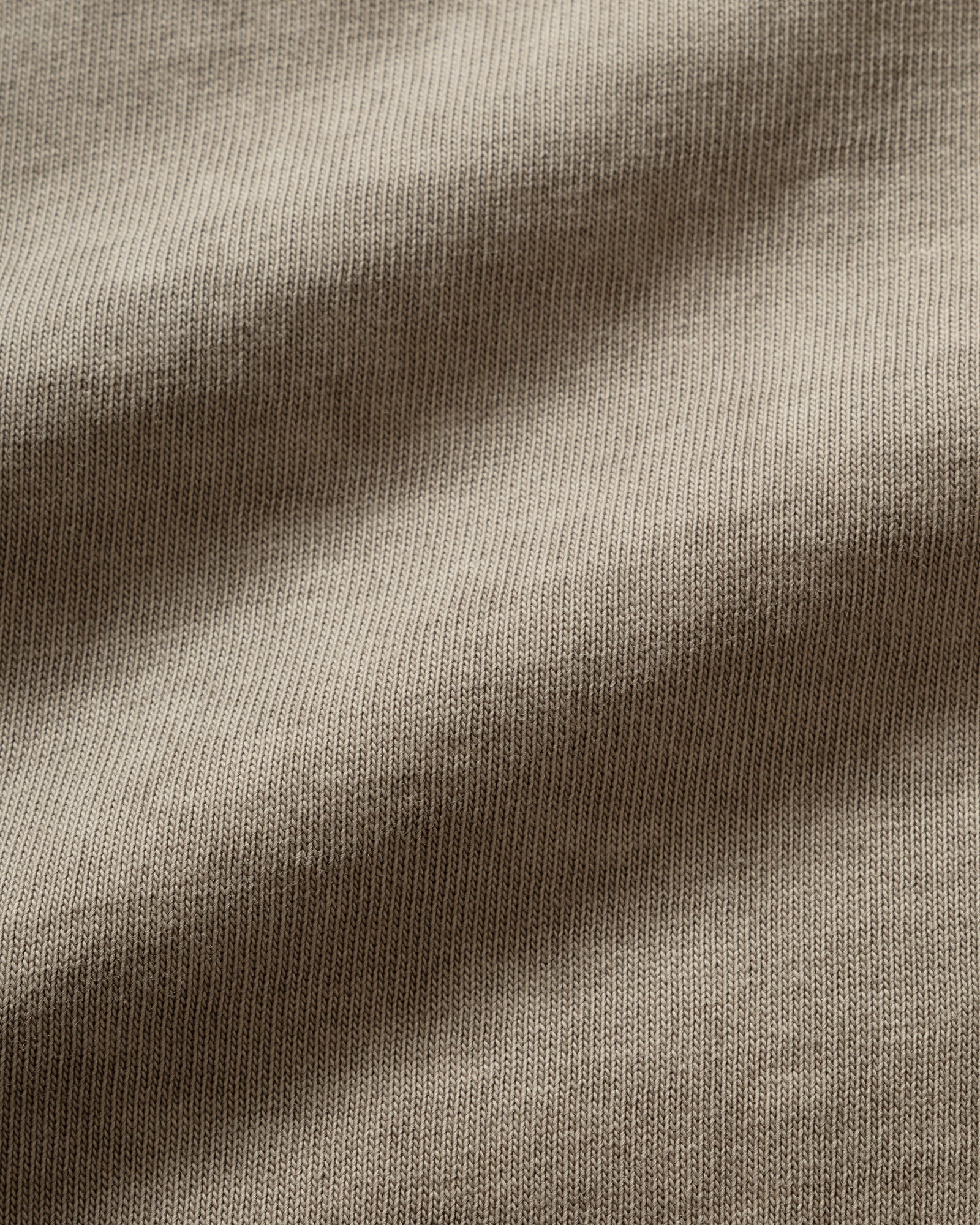 Close-up of Kappy Mocha Pigment t-shirt fabric with visible texture
