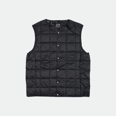 TAION - Crew Neck Button Down Vest Black