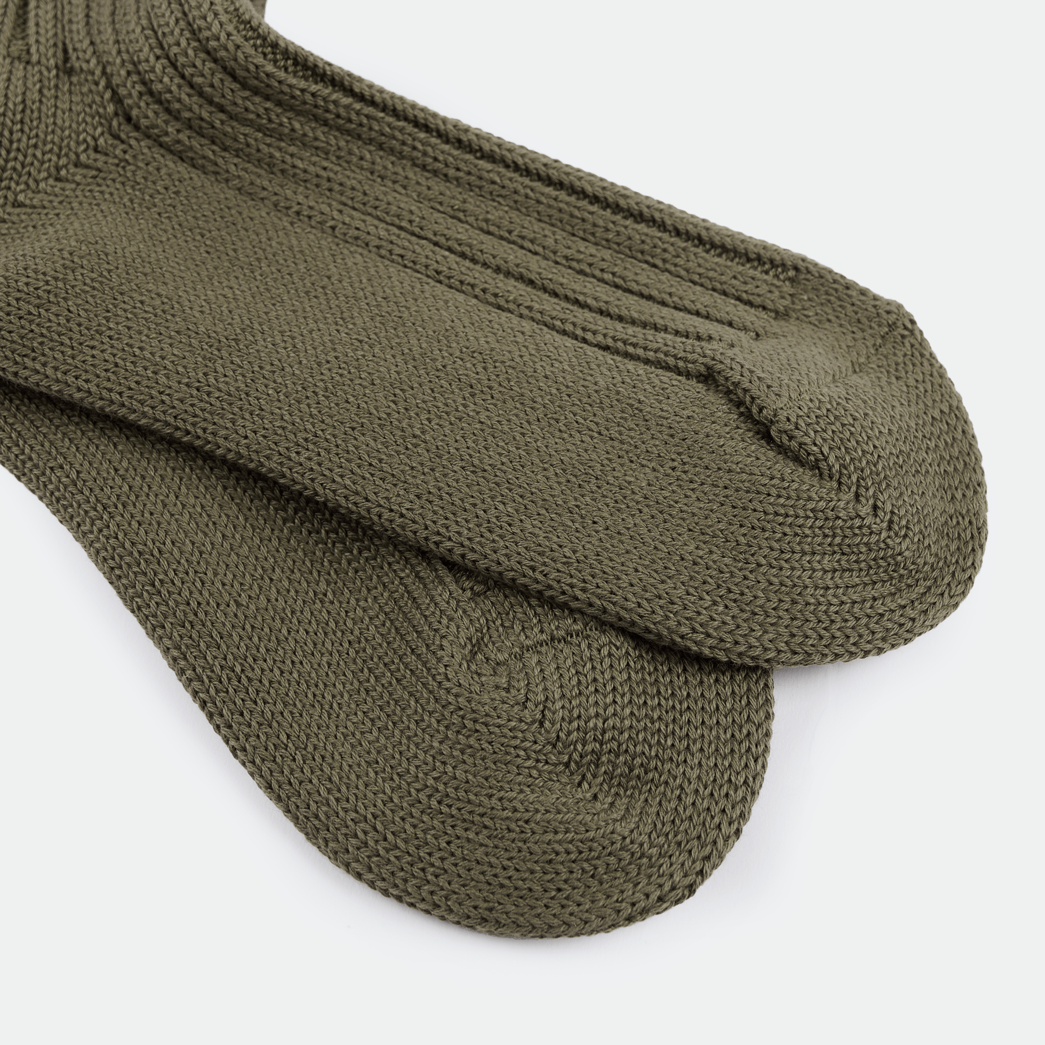 Decka - Organic Ribbed Socks Olive