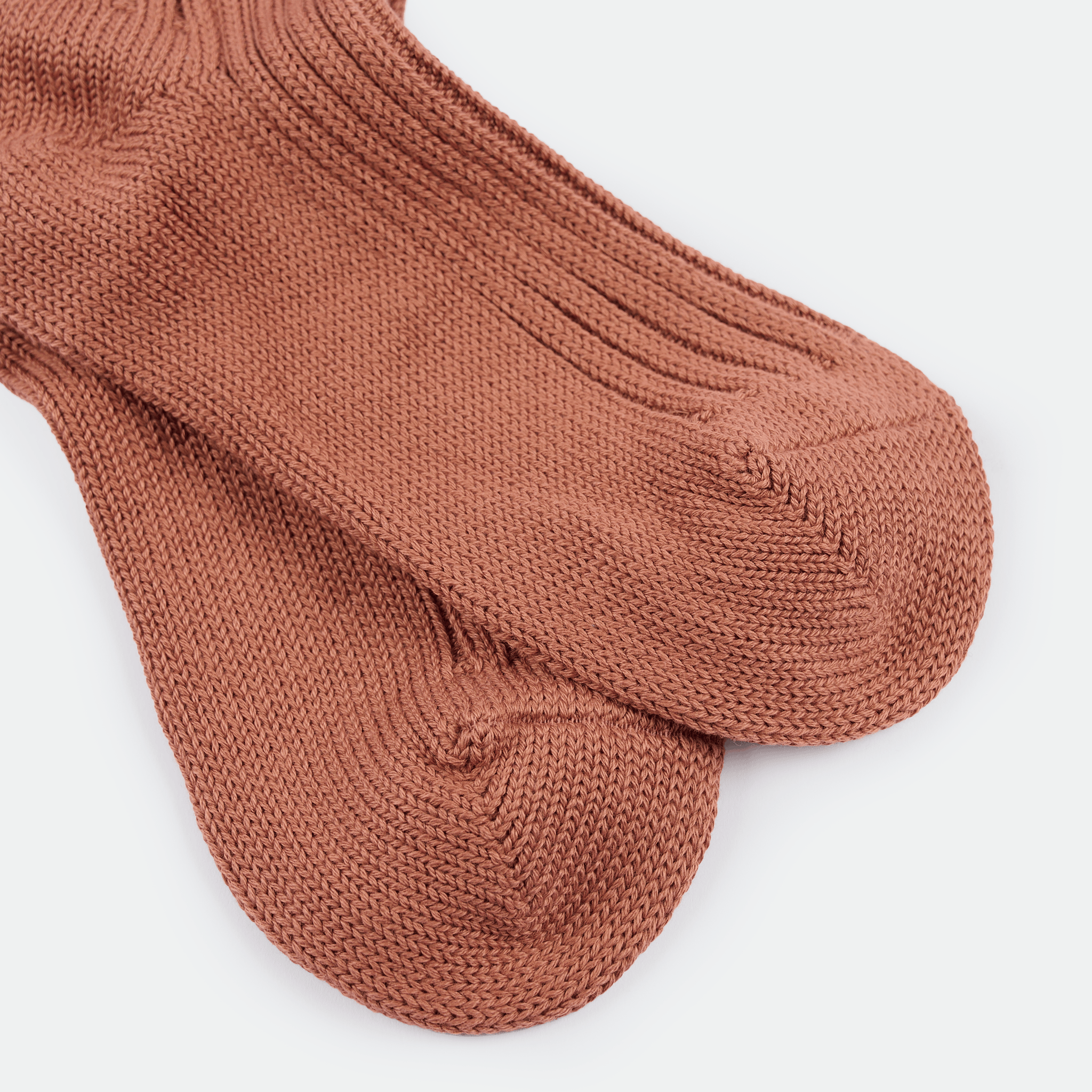 Decka - Organic Ribbed Socks Terracotta
