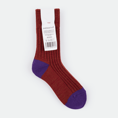 Decka - Wool Ribbed Socks Red Purple