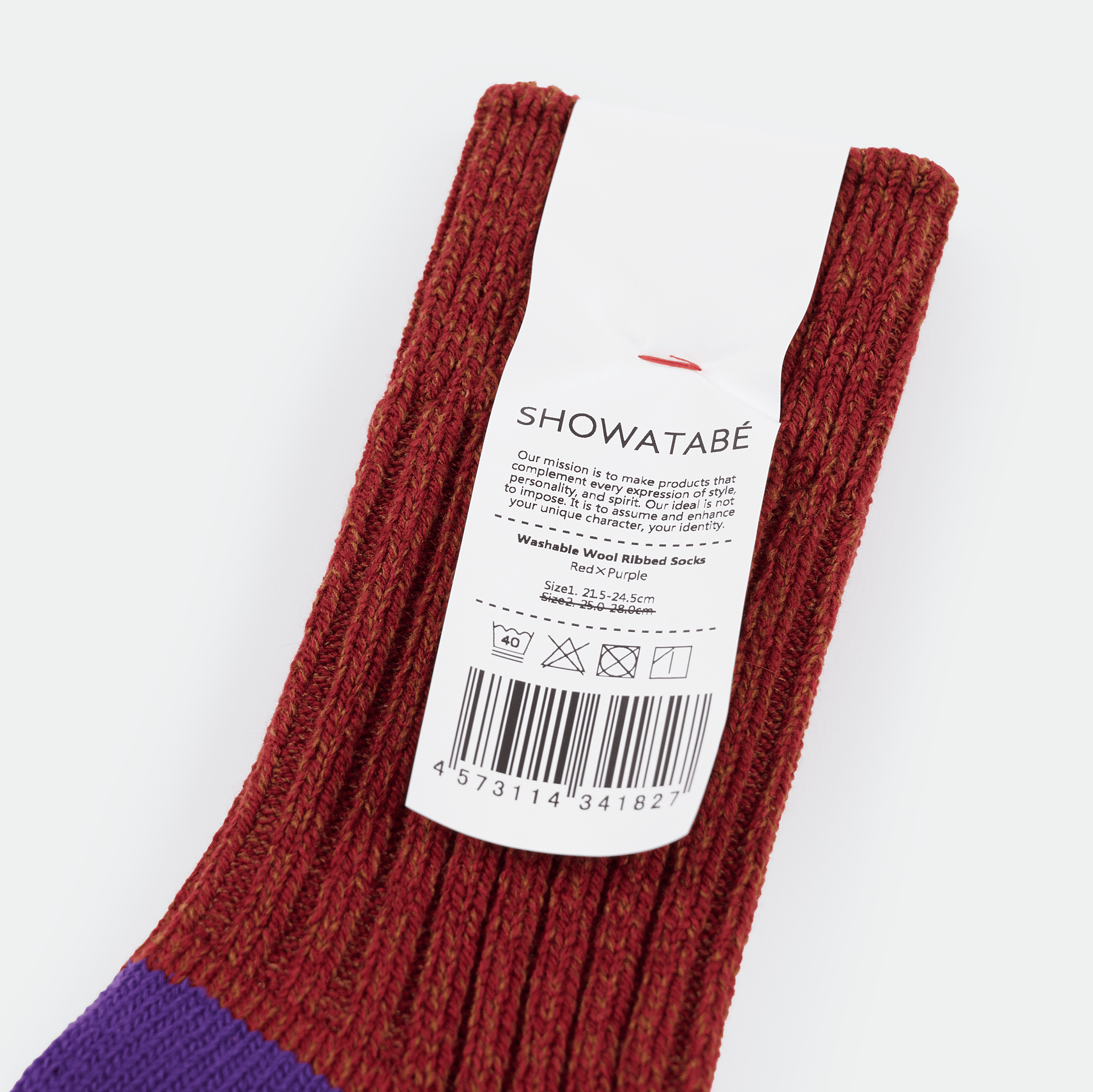 Decka - Wool Ribbed Socks Red Purple