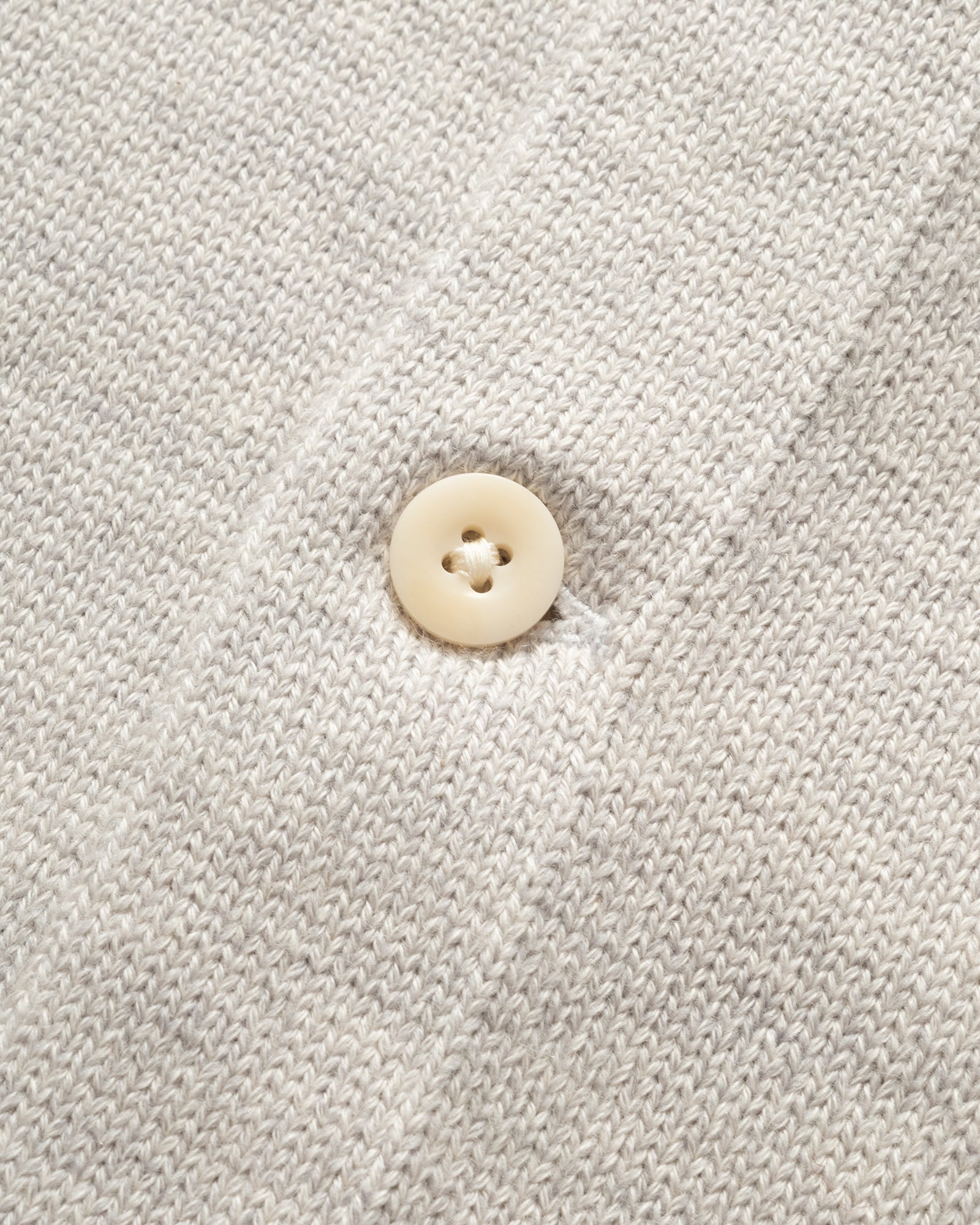 Still By Hand -10G Polo Cardigan Light Grey