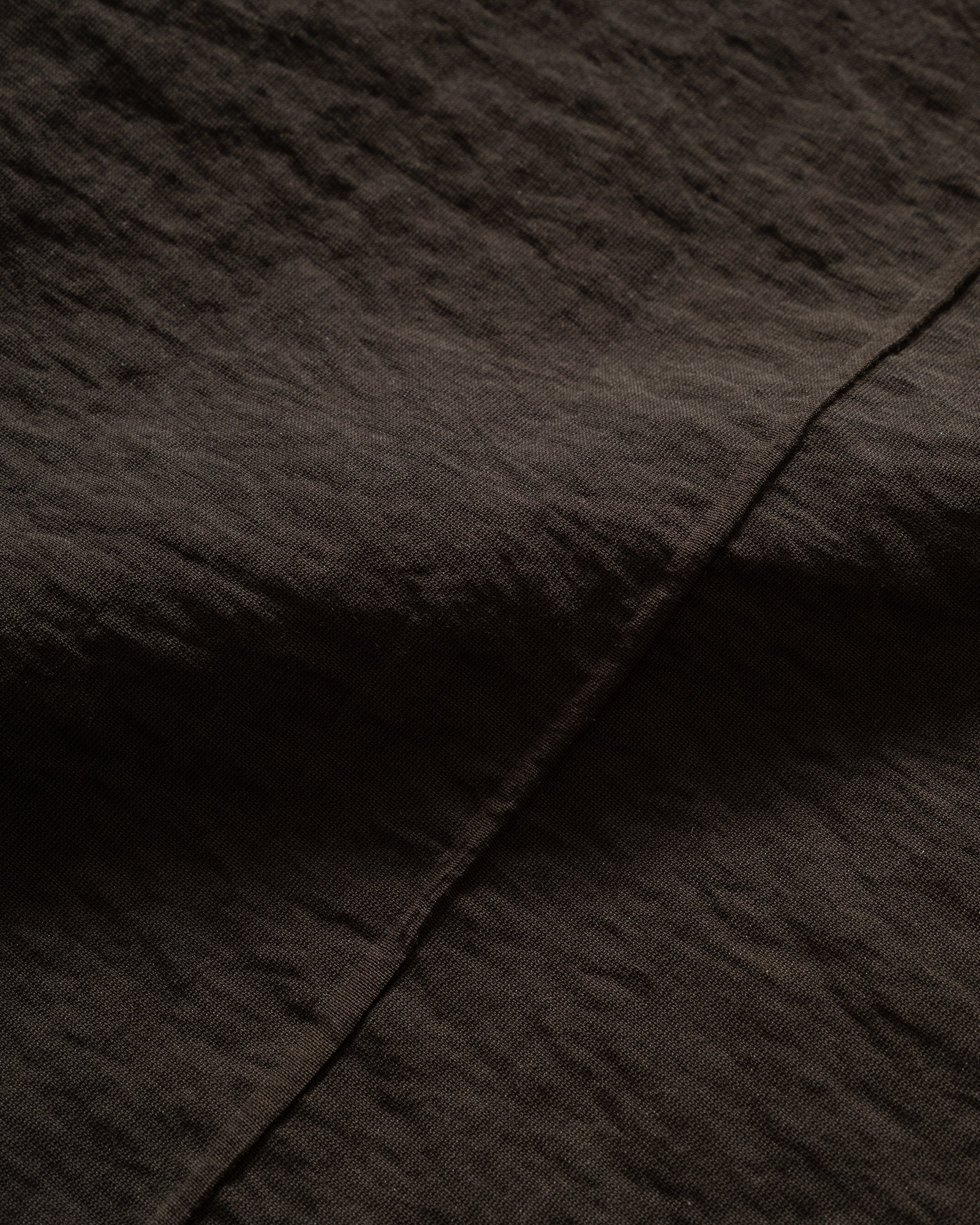 Close up of fabric of Still By Hand Pin Tuck Short Sleeve Shirt in Charcoal 