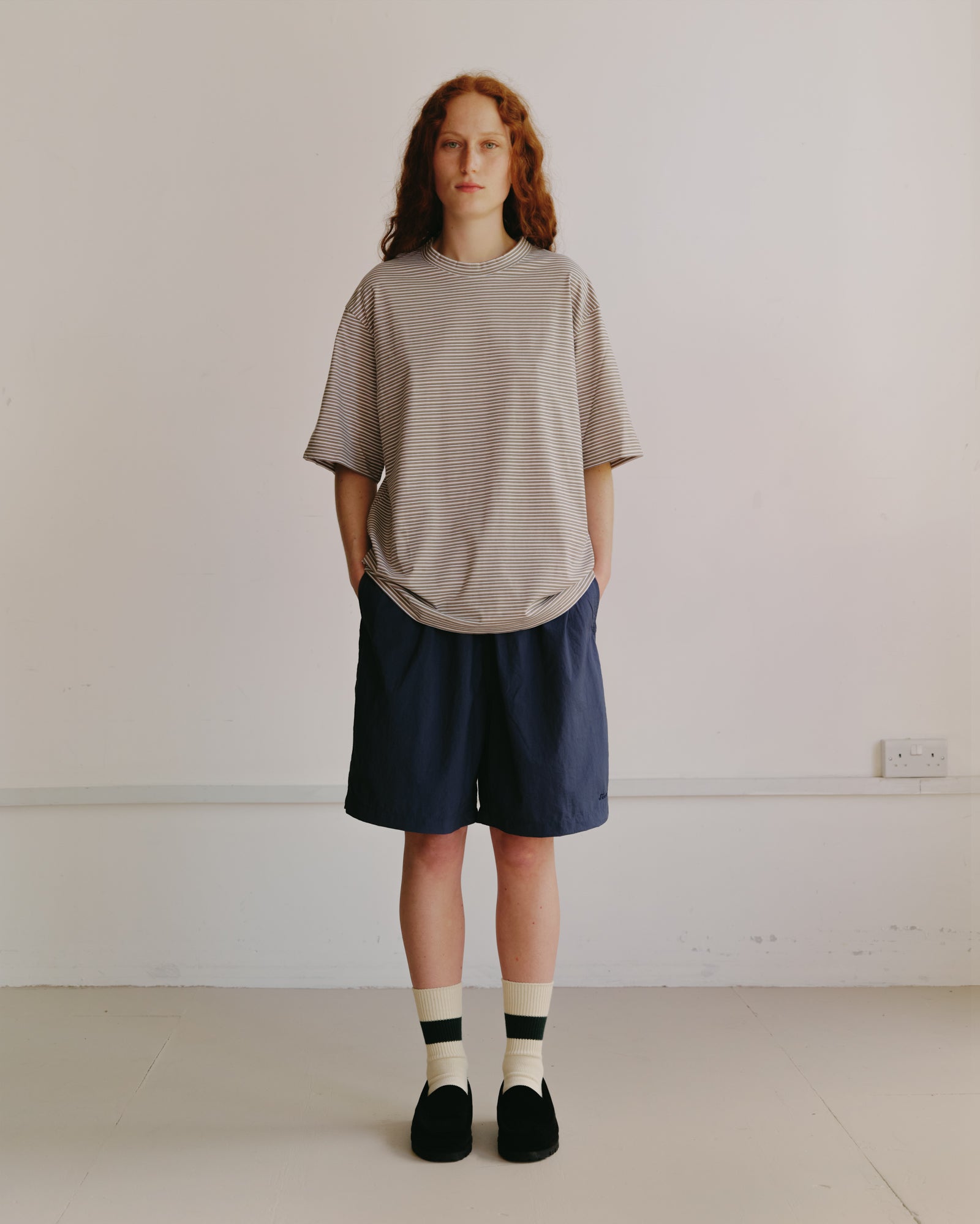 Still by Hand - Striped T-shirt Beige/White