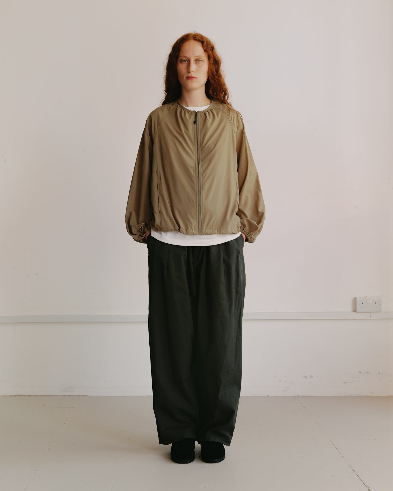 Kappy - Pintuck Wide Chino Pants Navy