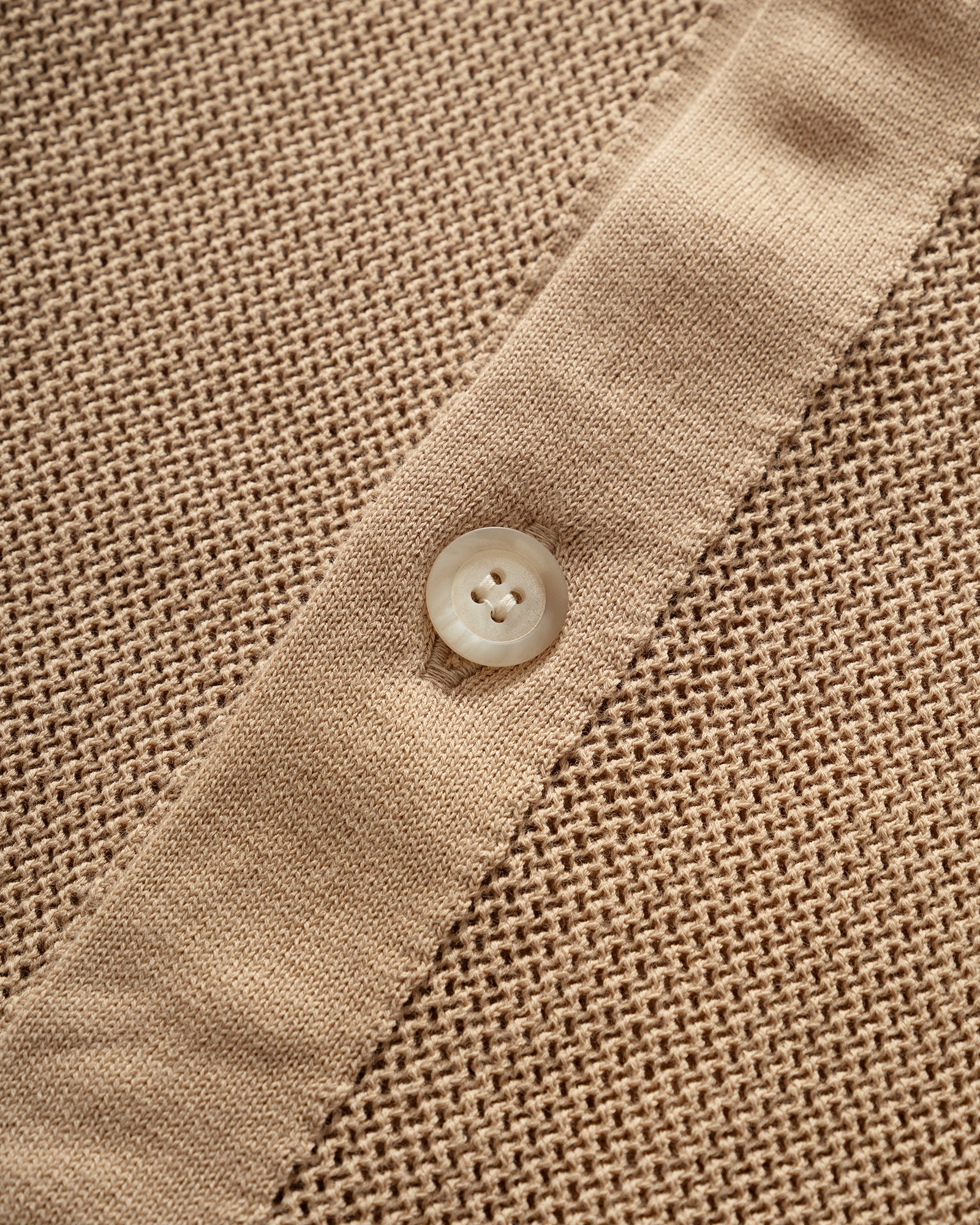 The NERDYS - Knit Edge Shirt Cardigan Beige