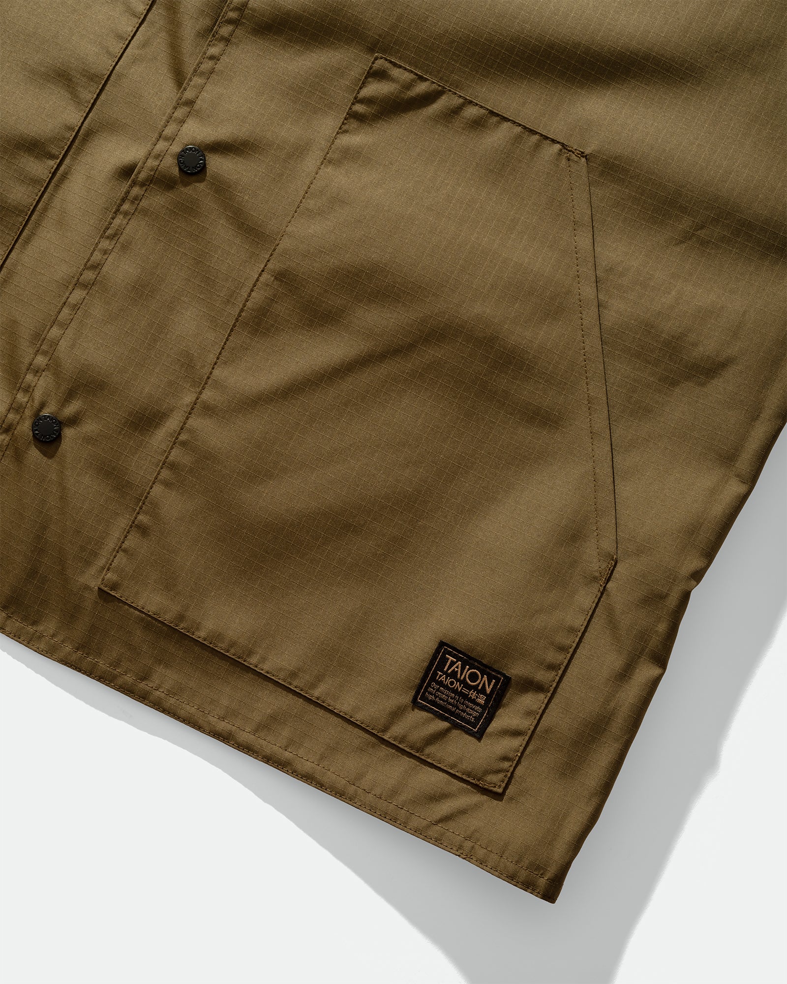 TAION - Military Reversible Crew Neck Vest Black/Khaki