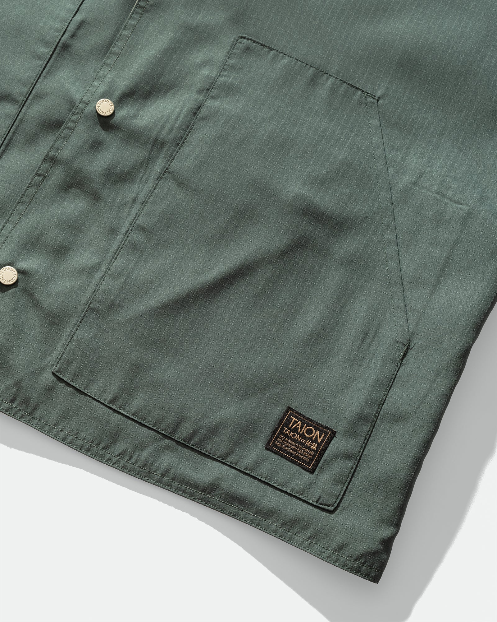 TAION - Military Reversible Crew Neck Vest Sage Green
