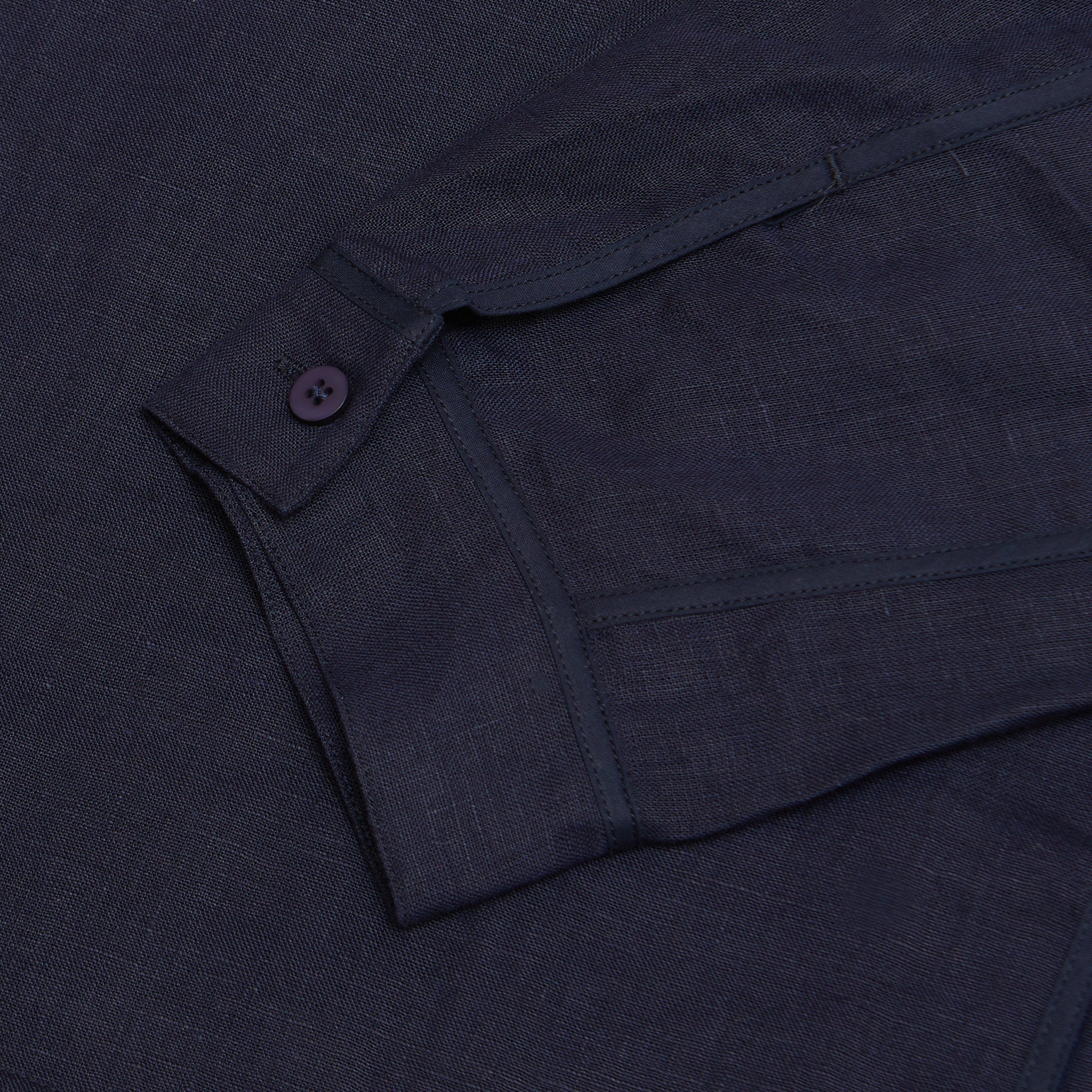 GRAYE - Oversized Grid Linen Shirt Navy