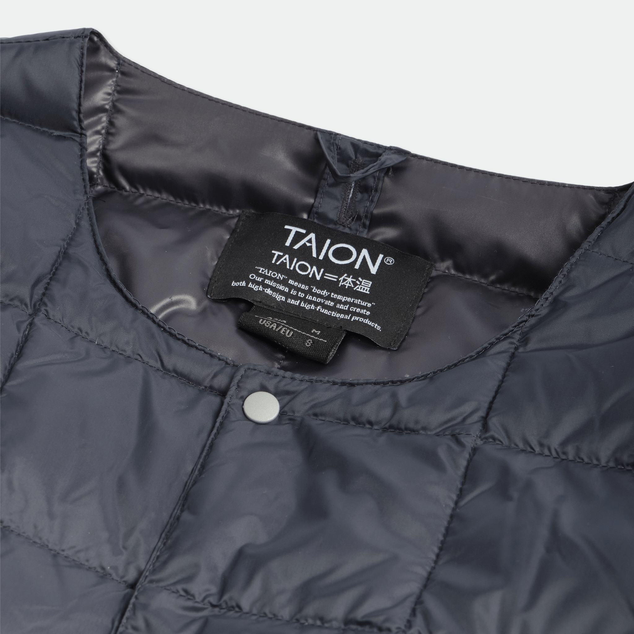 TAION - TAION - Crew Neck Button Down Jacket Dark Navy