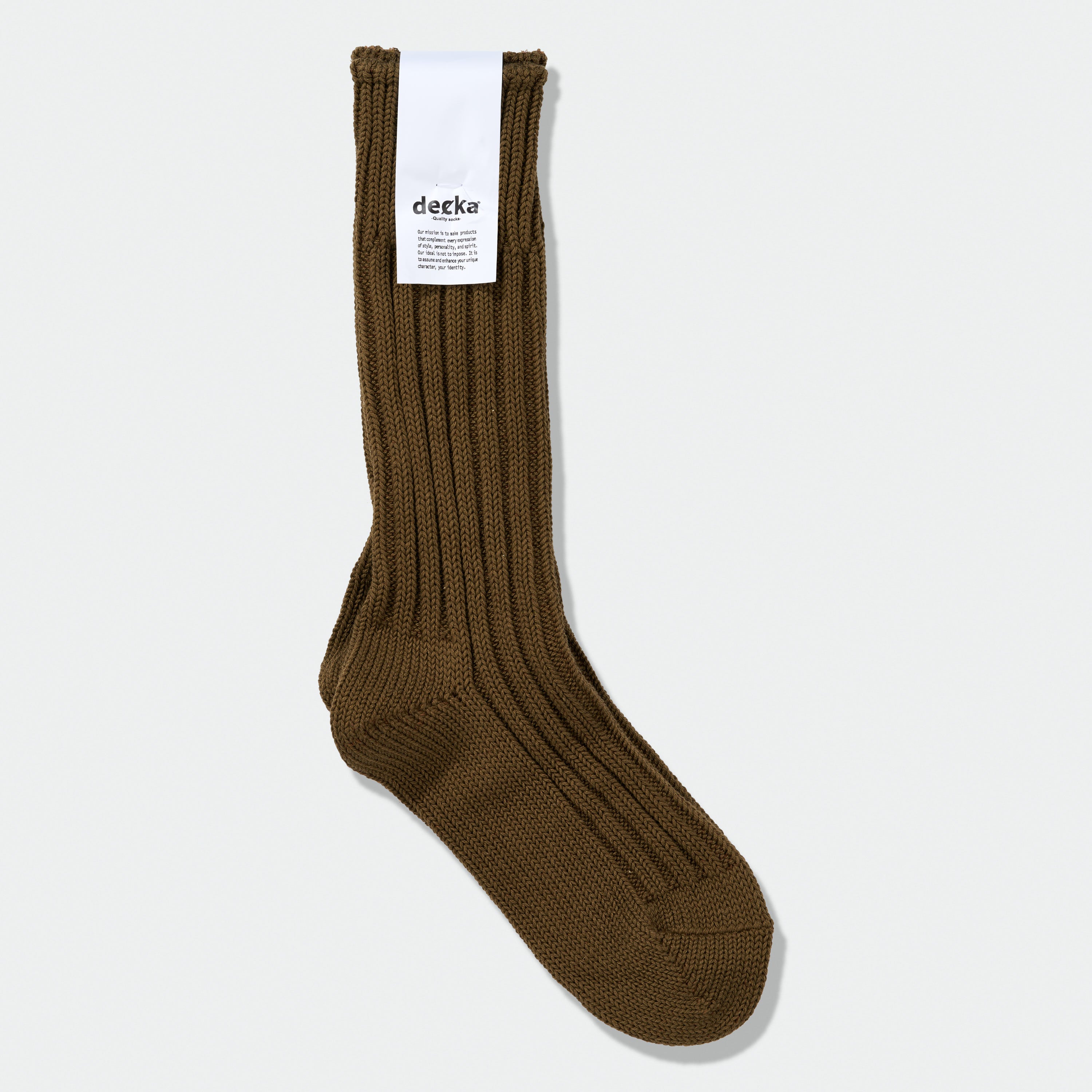 Decka - Cased Heavyweight Plain Socks Olive